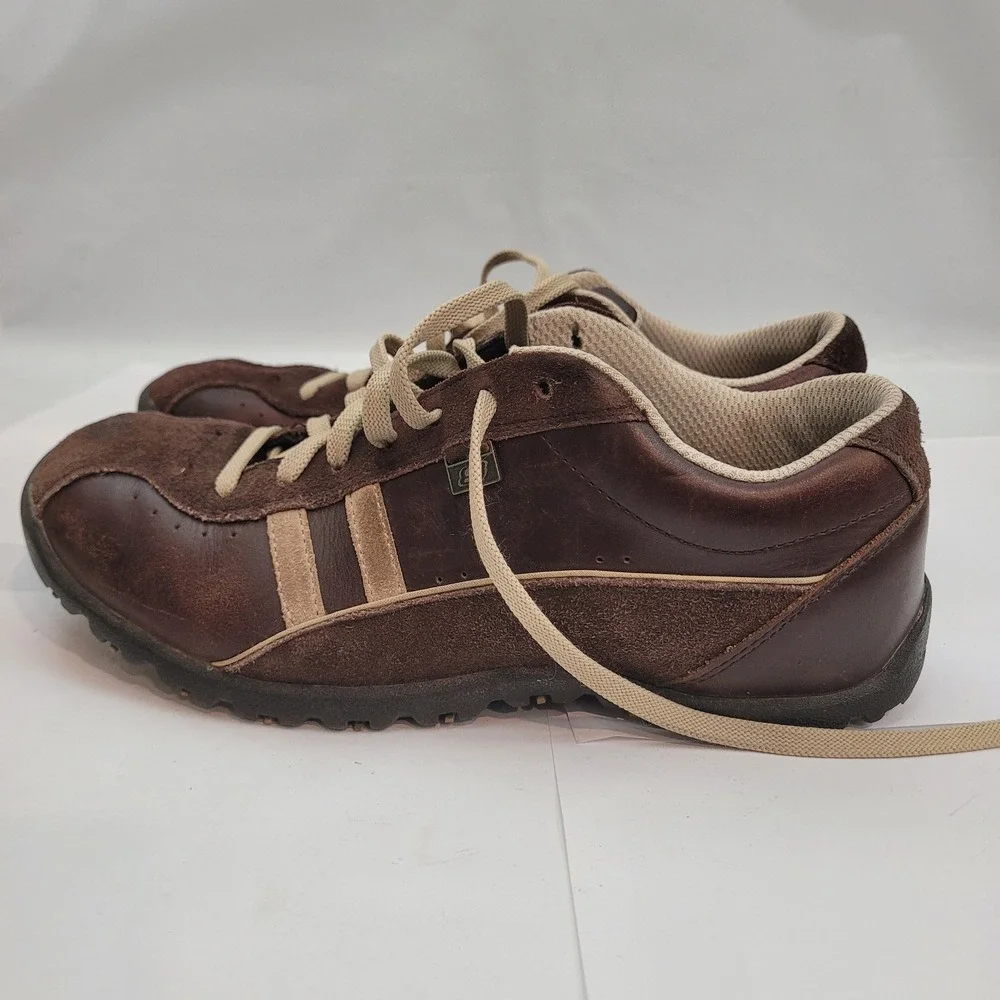 Skechers 45410 Sneakers Mens 8.5 Brown Leather Suede Low Top Lace Up Shoes